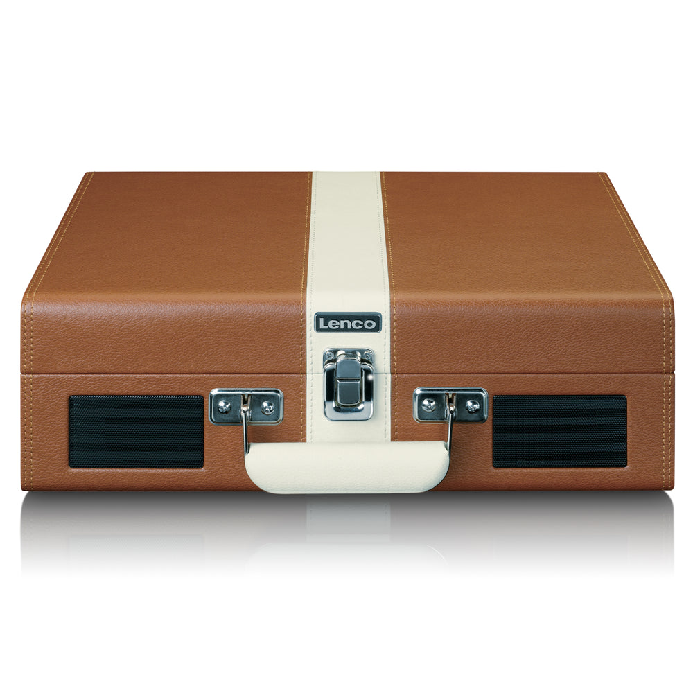 CLASSIC PHONO TT-120BNWH UK -  Turntable with Bluetooth® reception and built-in speakers and rechargeable battery - Brown/White