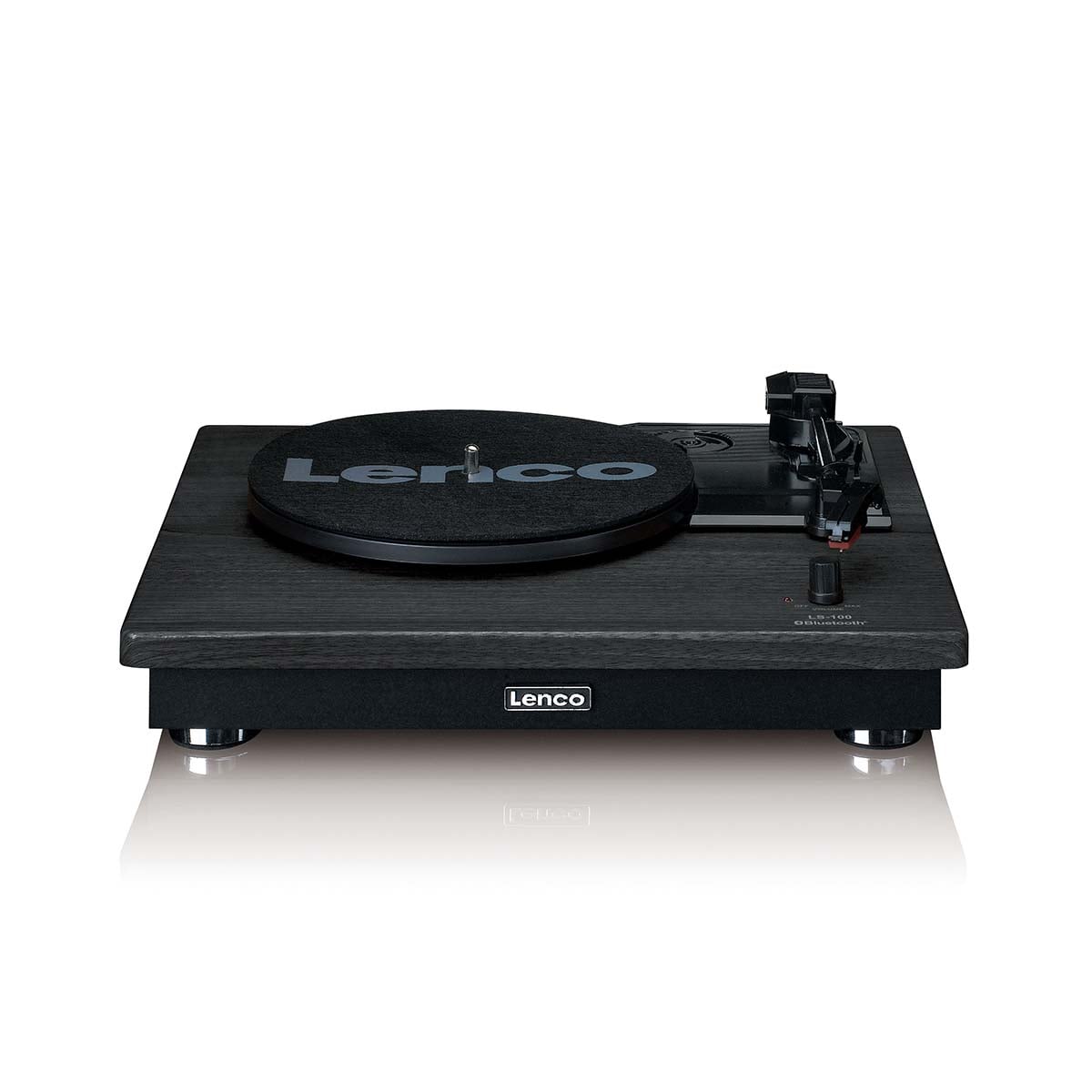 Lenco LS-100BK turntable with two external speakers - black