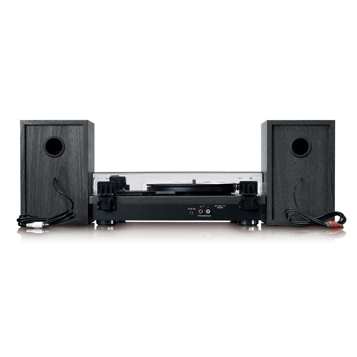Lenco LS-100BK turntable with two external speakers - black