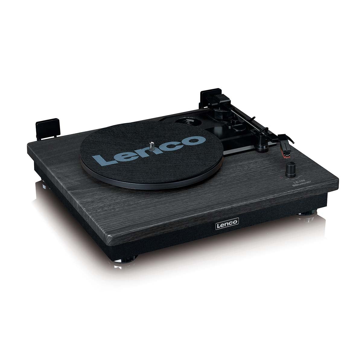 Lenco LS-100BK turntable with two external speakers - black