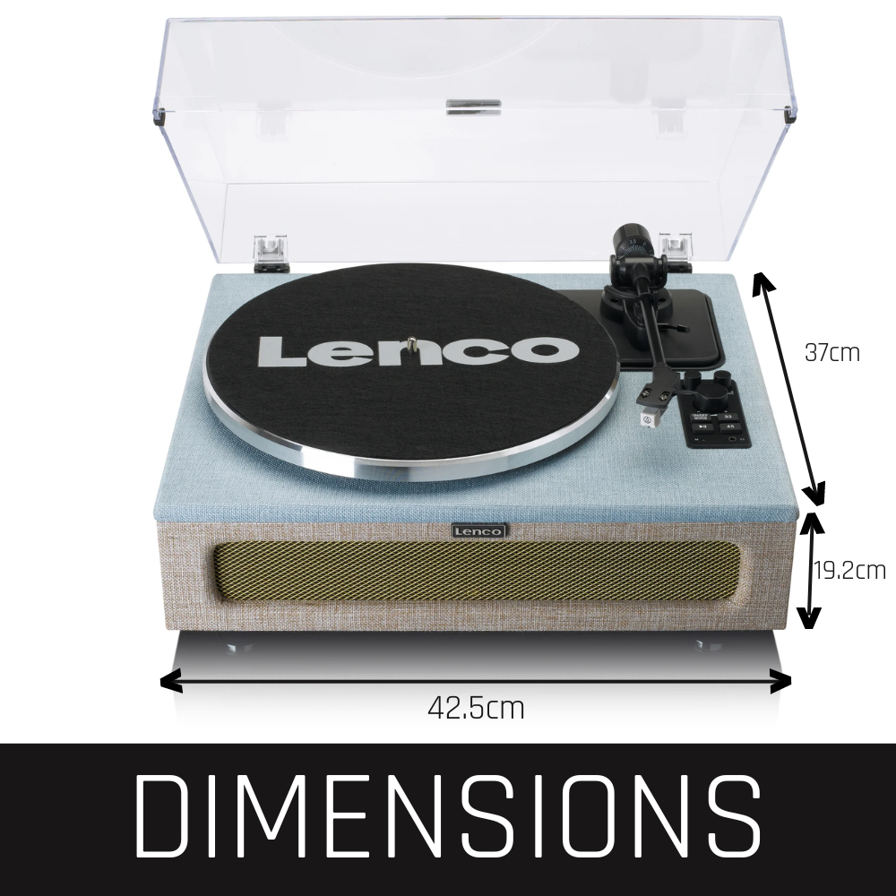 LENCO LS-440BUBG - Turntable with 4 built-in speakers - Fabric - Refurbished