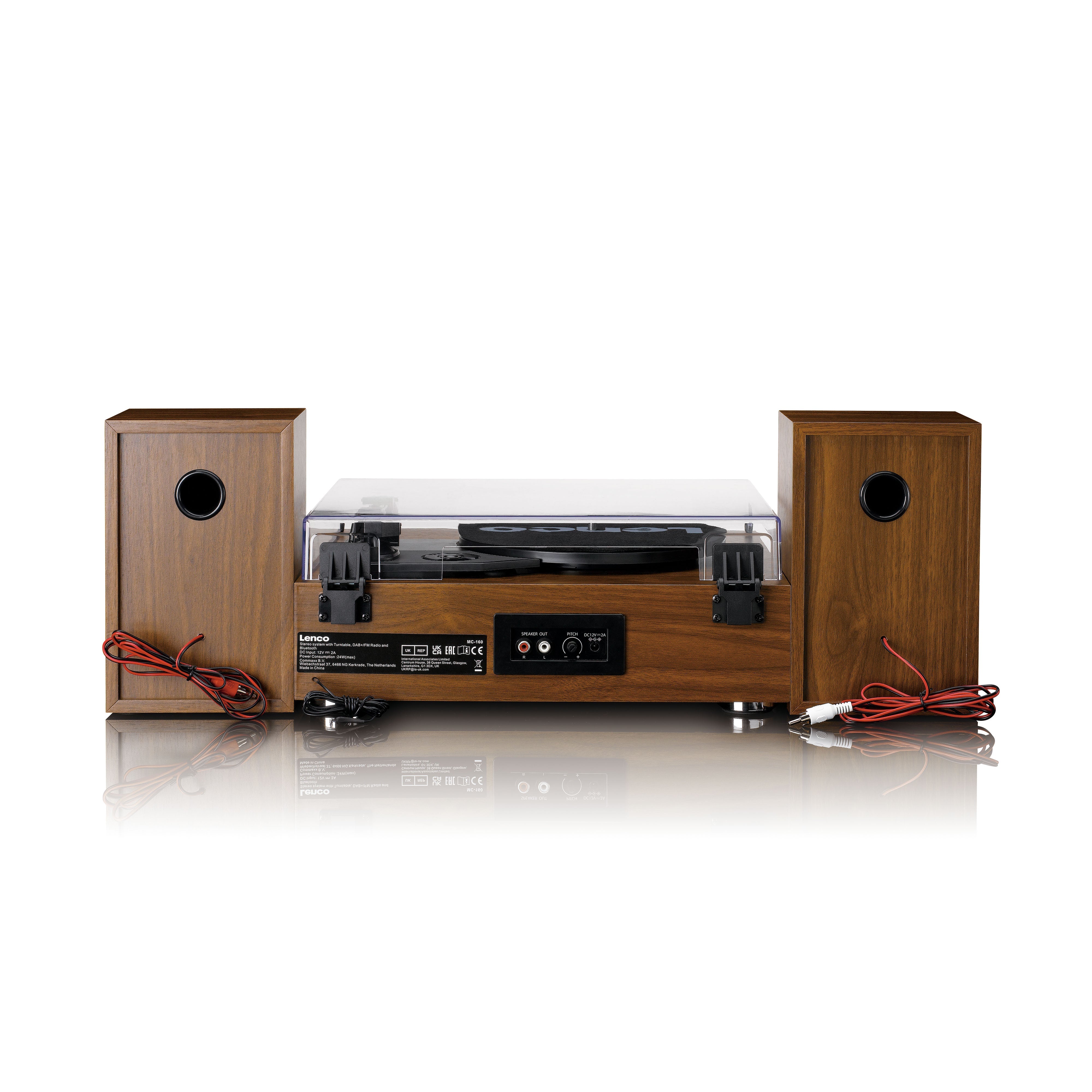 Lenco MC-160WD, Turntable with Bluetooth and Speakers, Wood - Refurbished