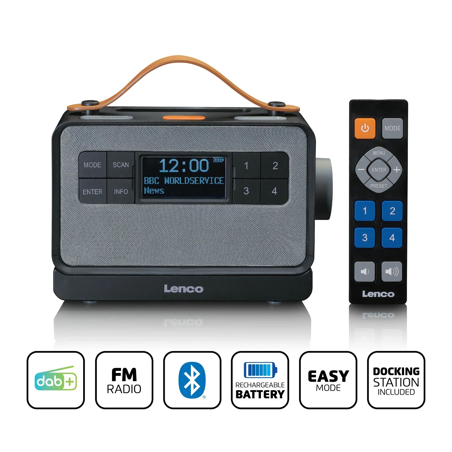 Lenco PDR-065BK - Eco DAB+ radio with Bluetooth® 5.0, Black - Refurbished
