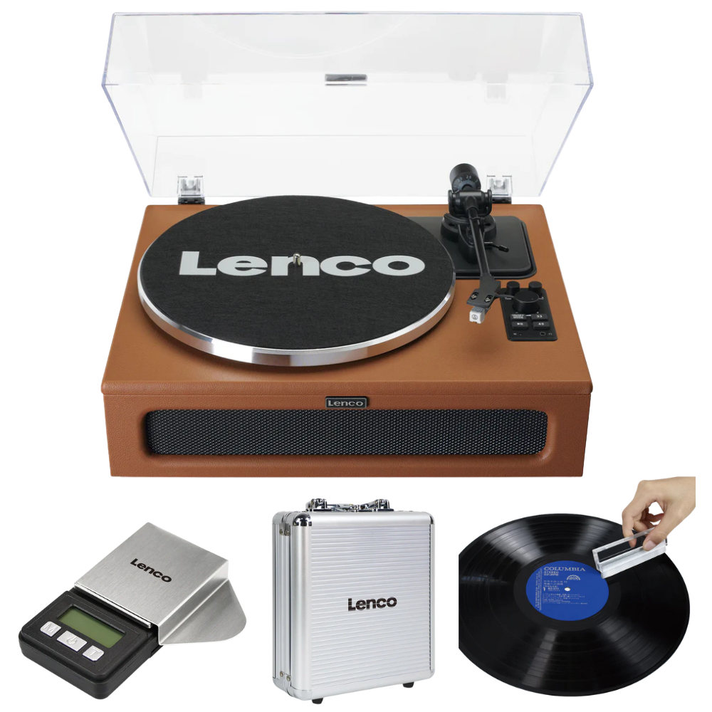 Lenco LS-430BN Turntable + FREE Deluxe 12-in-1 Vinyl Cleaning Kit Bundle