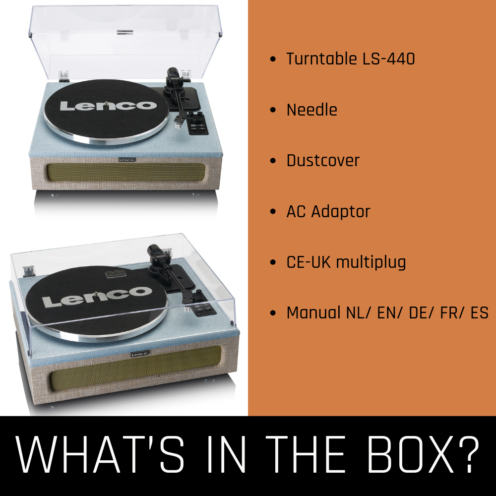 LENCO LS-440BUBG - Turntable with 4 built-in speakers - Fabric - Refurbished