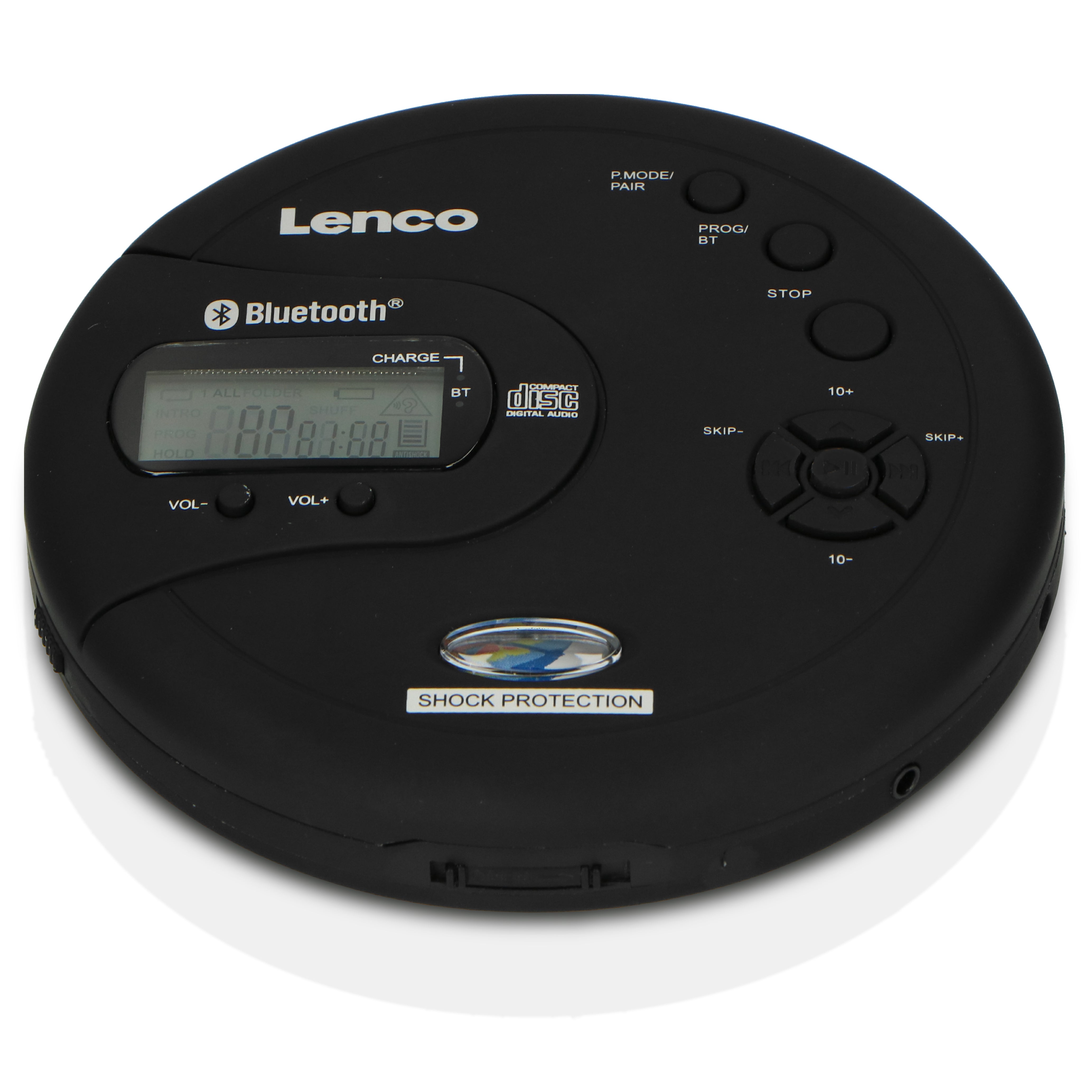 LENCO CD-300BK - Portable Bluetooth® CD-MP3 player with antishock - Black - Refurbished