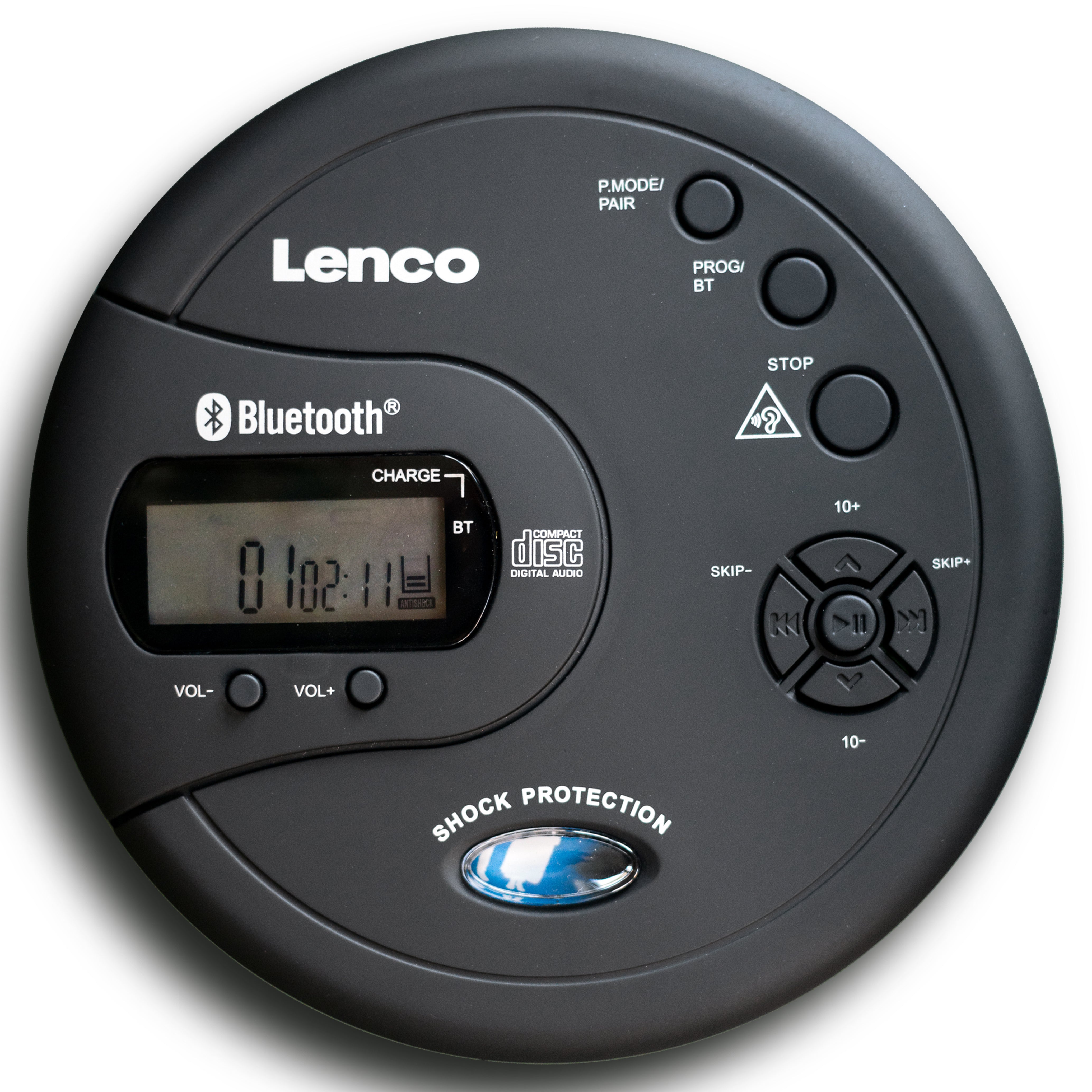 LENCO CD-300BK - Portable Bluetooth® CD-MP3 player with antishock - Black - Refurbished
