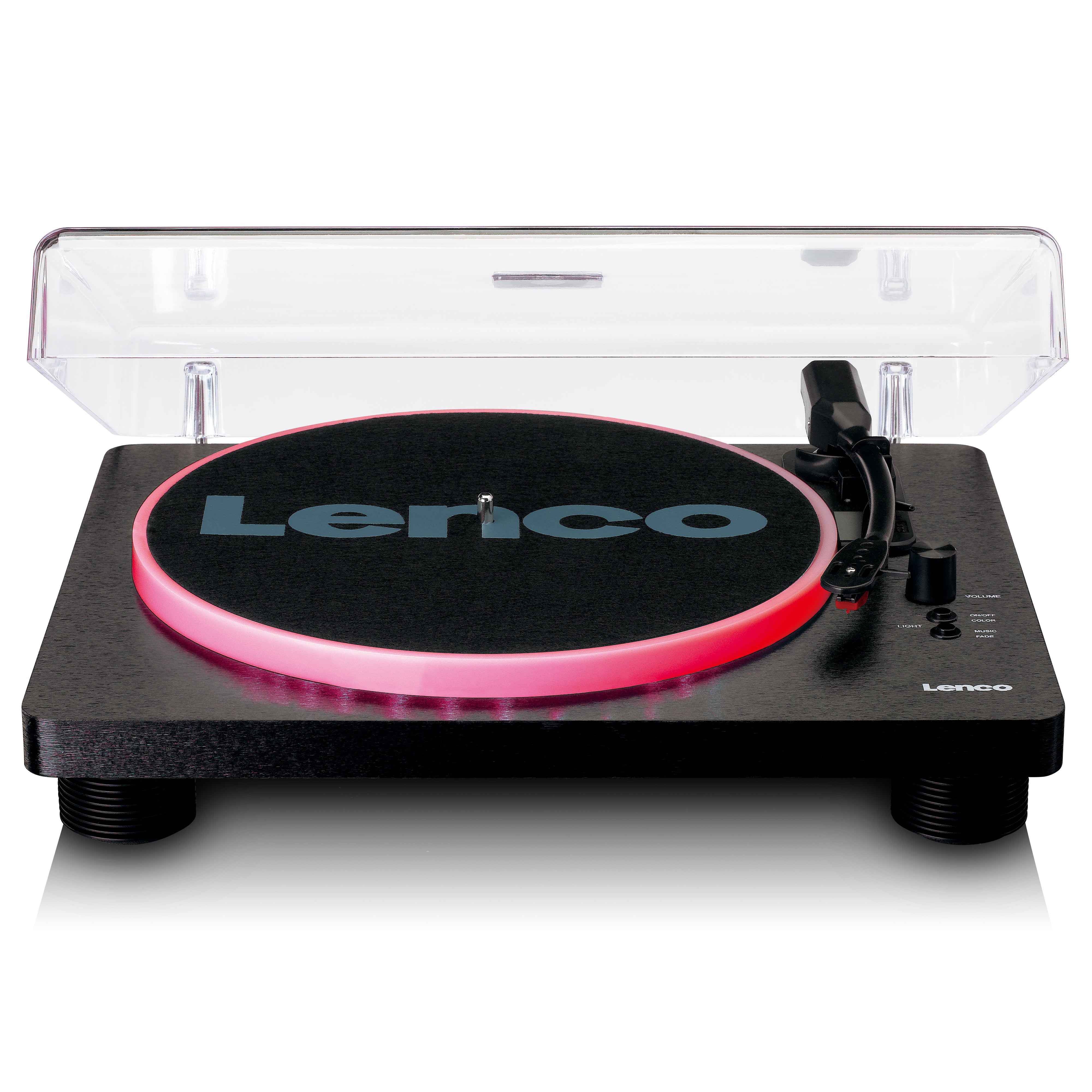 LENCO LS-50LEDBK UK - Turntable with PC encoding, speakers and lights