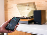 LENCO LS-300WD - Turntable with Bluetooth® and two separate speakers, wood