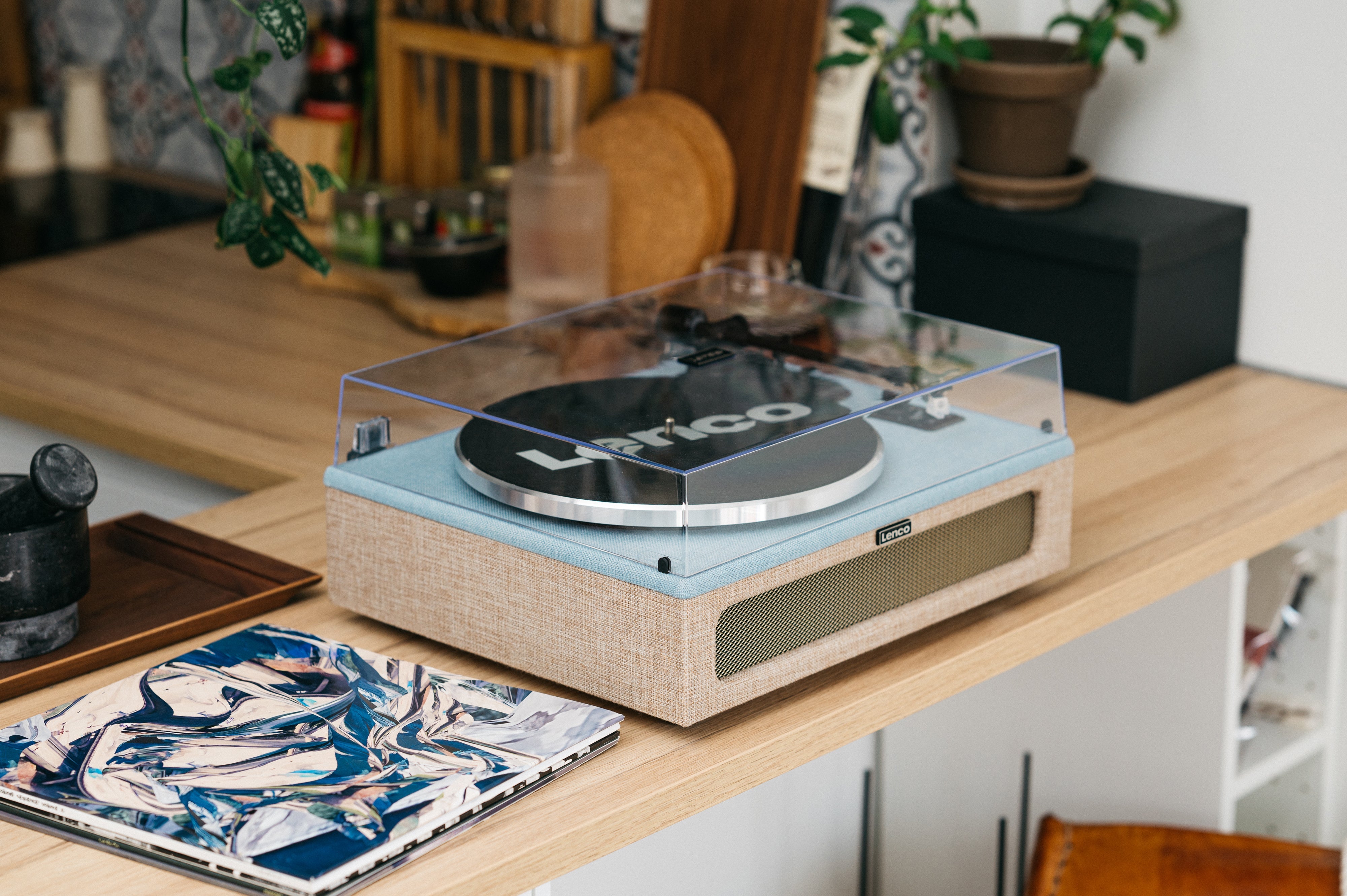 LENCO LS-440BUBG - Turntable with 4 built-in speakers - Fabric - Refurbished