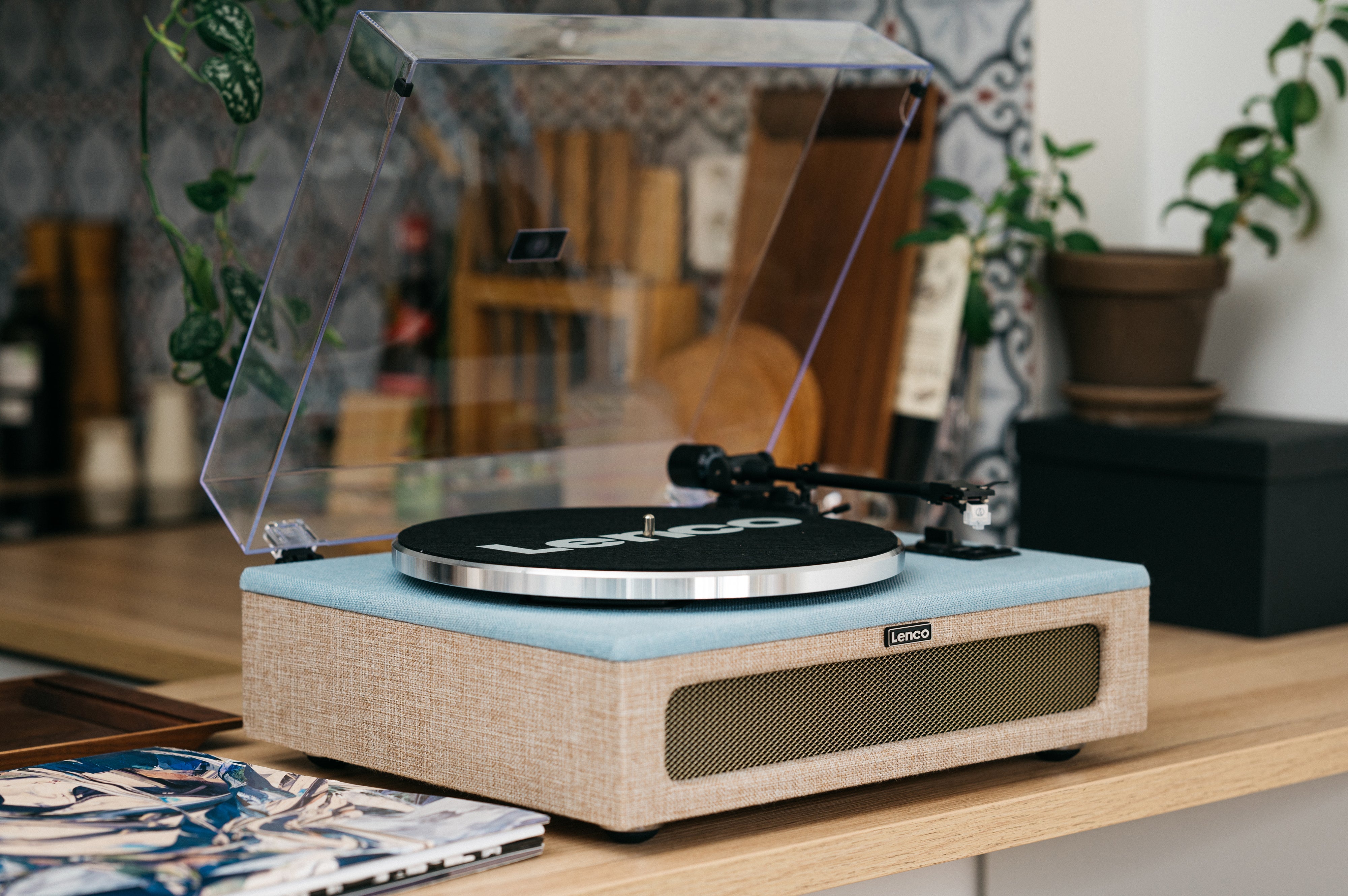 LENCO LS-440BUBG - Turntable with 4 built-in speakers - Fabric - Refurbished