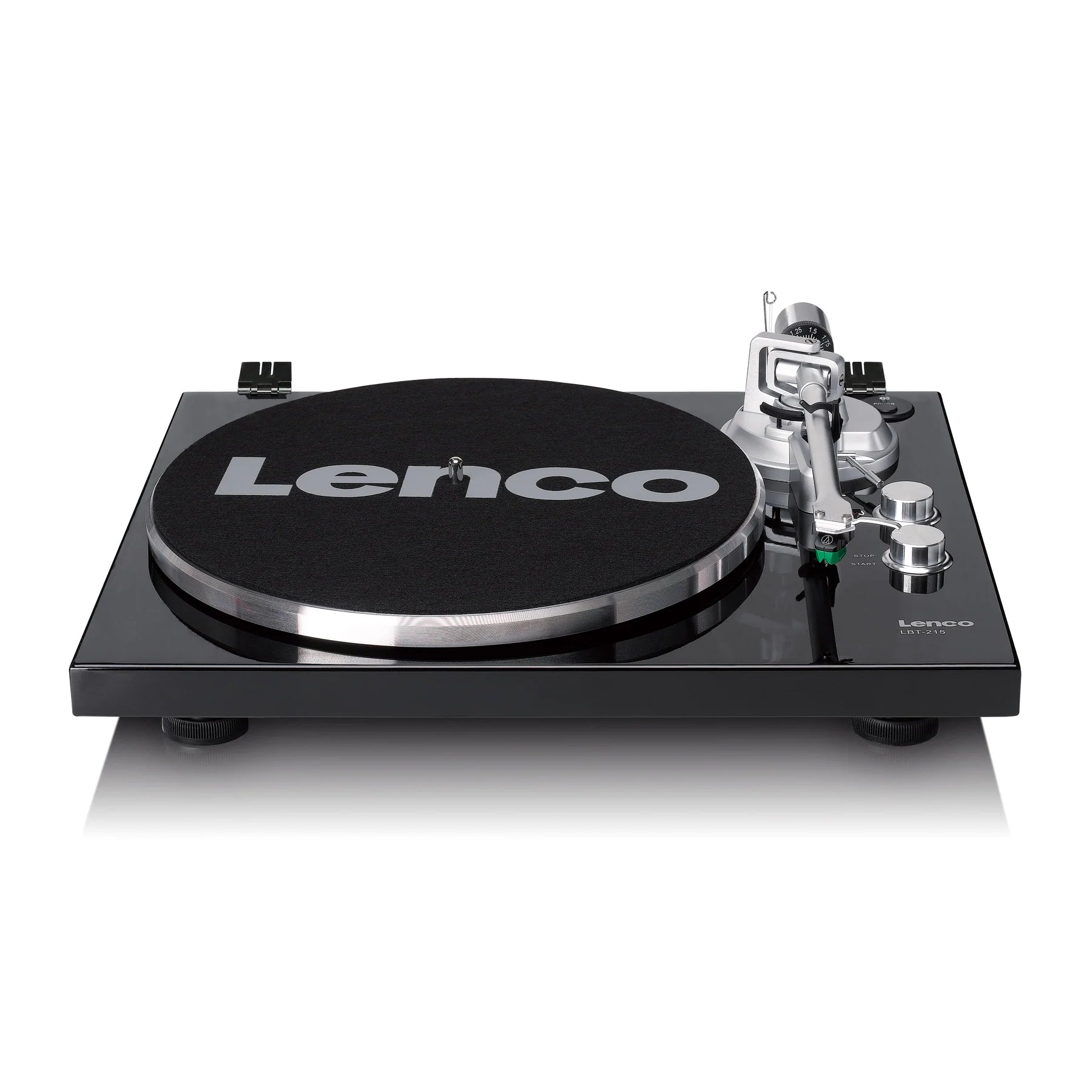 LENCO LBT-215BK - Record player with Bluetooth® and a metal platter, tonearm, and counterweight - Exclusive Piano Black finish