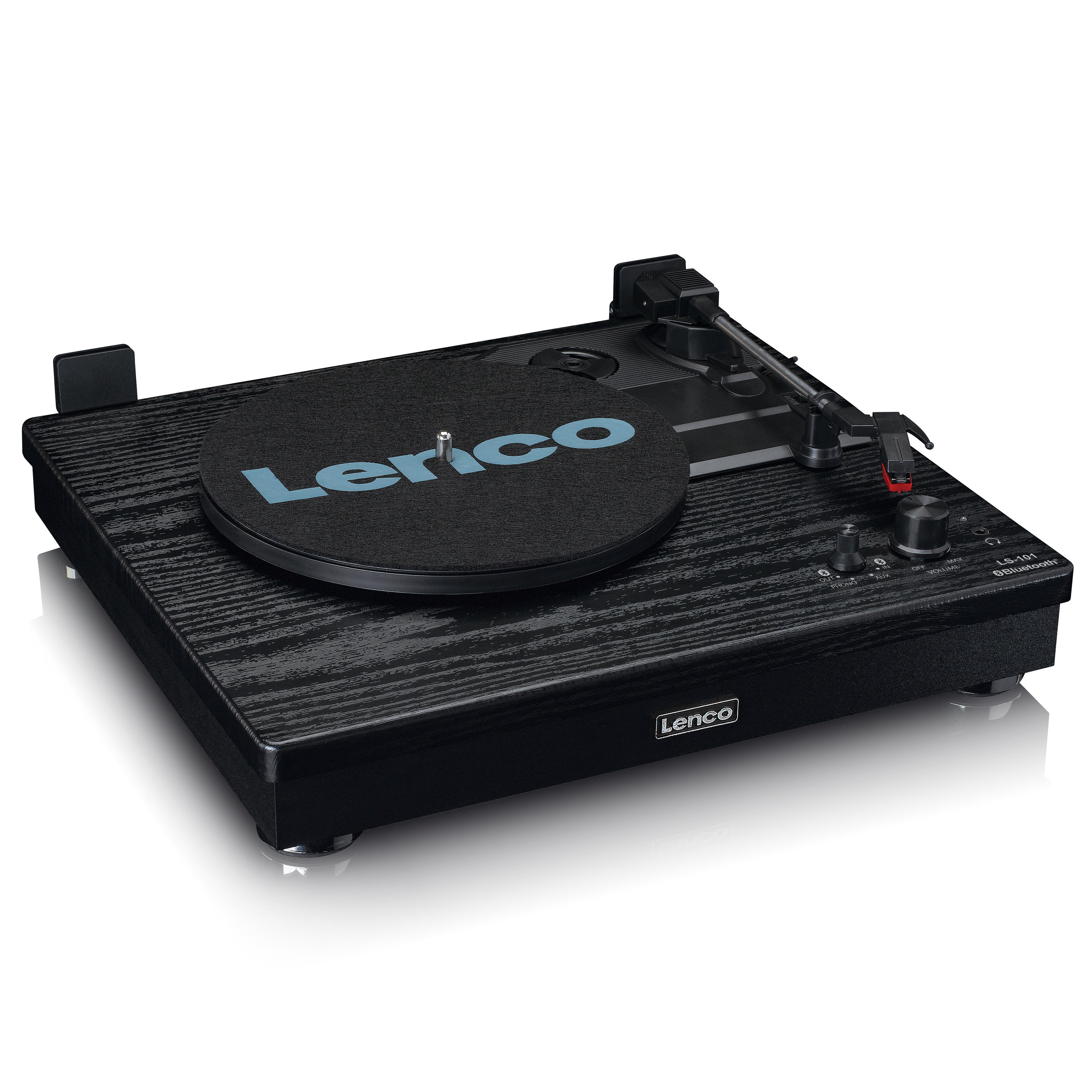 LENCO - LS-101BK - Belt drive wooden turntable