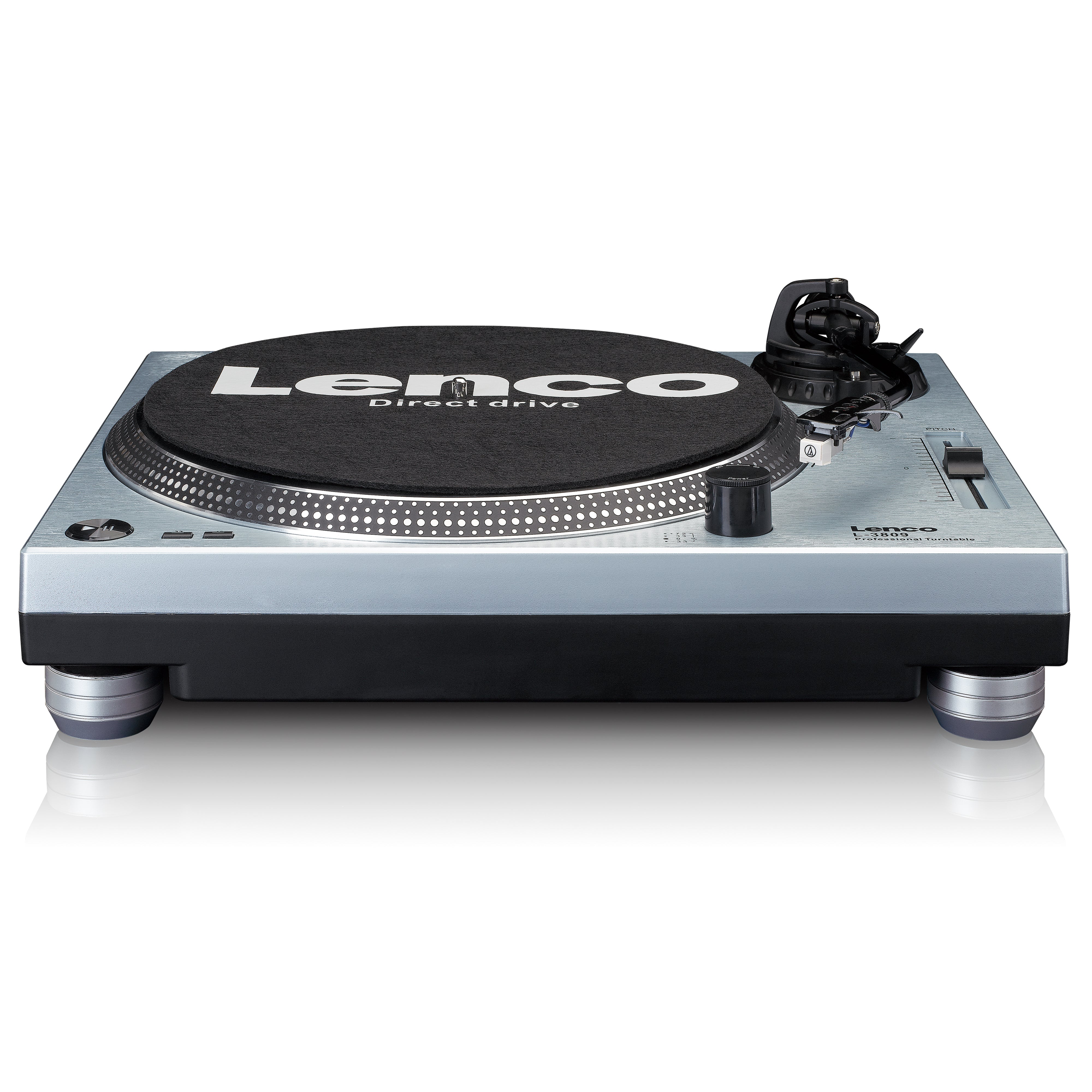 LENCO L-3809ME - Direct drive turntable with USB / PC Encoding - Metallic blue - Refurbished