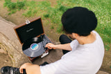 CLASSIC PHONO TT-120BNWH UK -  Turntable with Bluetooth® reception and built-in speakers and rechargeable battery - Brown/White