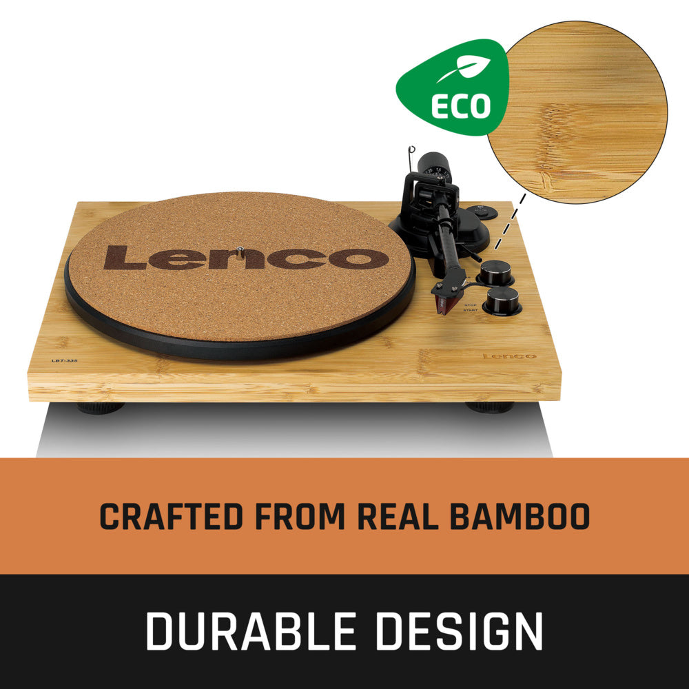 Lenco LBT-335BA - Turntable with Bluetooth® transmission, Bamboo
