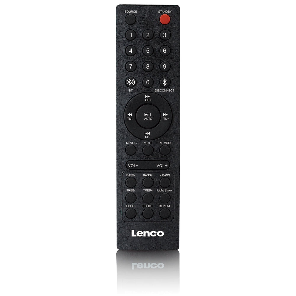 LENCO - PA-260BK - PA with full front LED lighting and disco ball