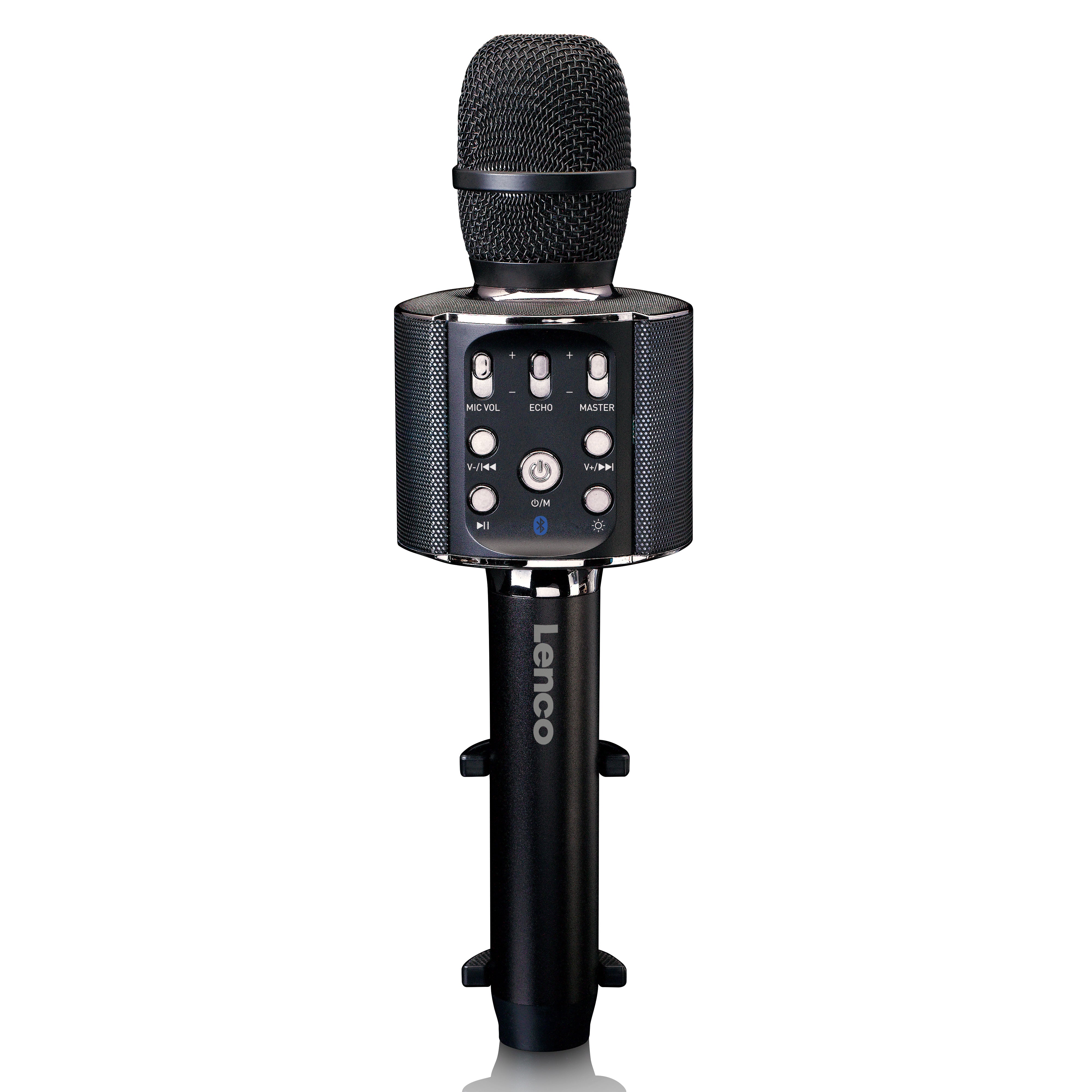 LENCO BMC 090BK Bluetooth Karaoke microphone with speaker lightin