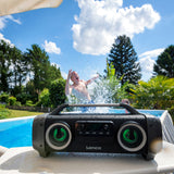 LENCO - SPR-100BK - Splash proof Bluetooth® Speaker FM radio USB and SD with Light Effects - Black