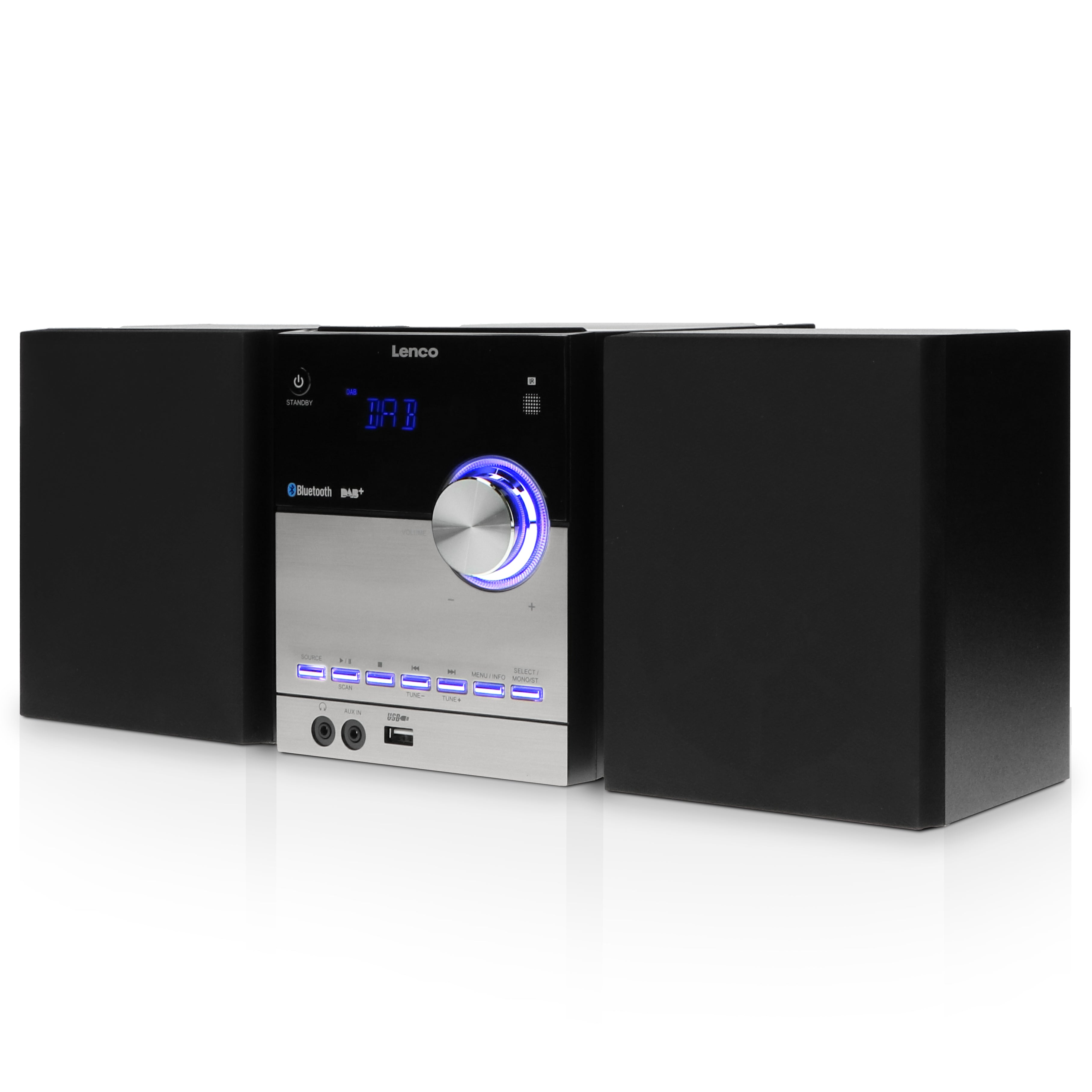 LENCO MC-150 UK - Stereo with DAB+ FM, CD, Bluetooth® & USB player - Black