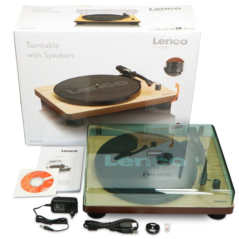LENCO LS-50WD - Turntable with built-in speakers USB Encoding - Wood