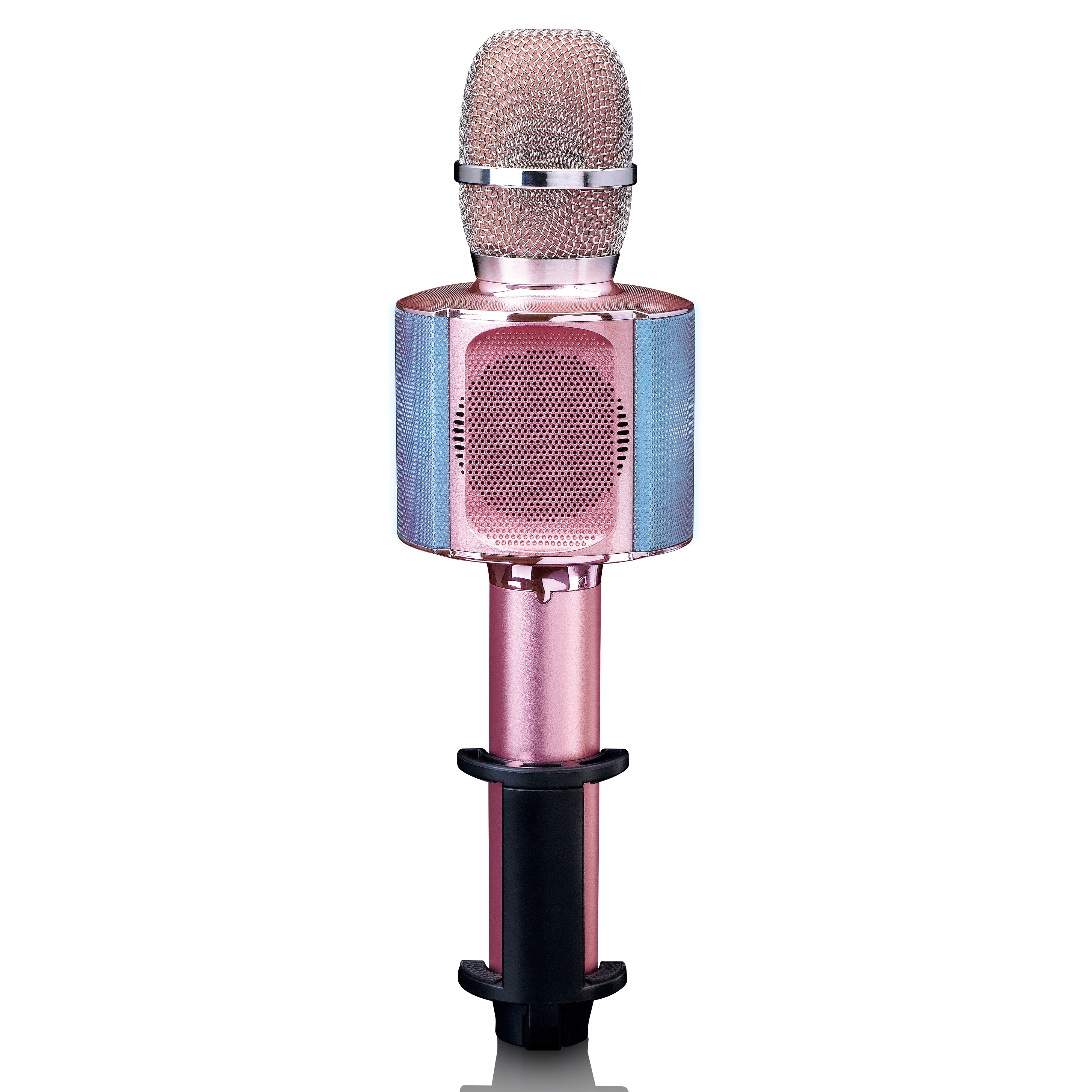 LENCO BMC 090PK Bluetooth Karaoke microphone with speaker lightin